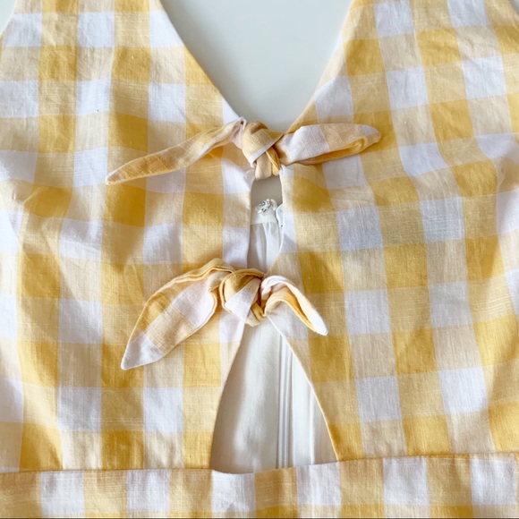 Sugarlips halter midi dress gingham yellow size small - Picture 6 of 12